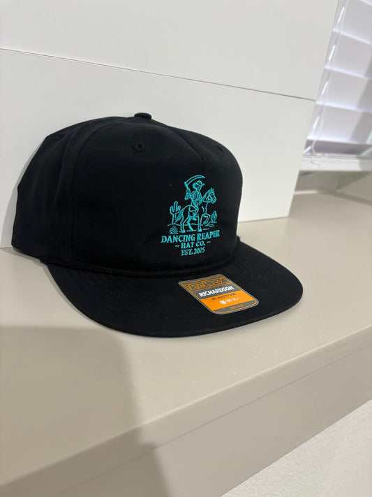 Dancing Reaper Embroidered Logo Black W/ Turqouise