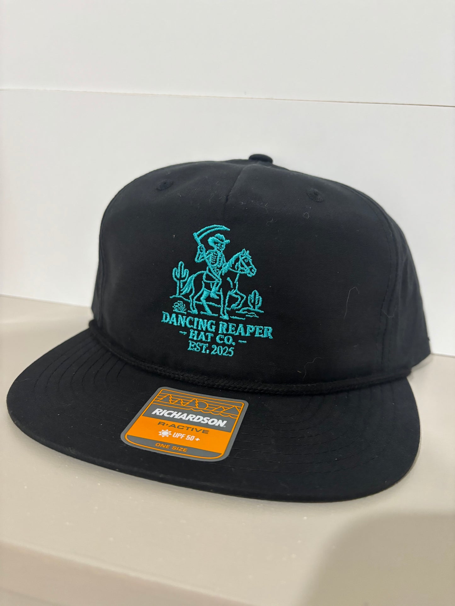 Dancing Reaper Embroidered Logo Black W/ Turqouise